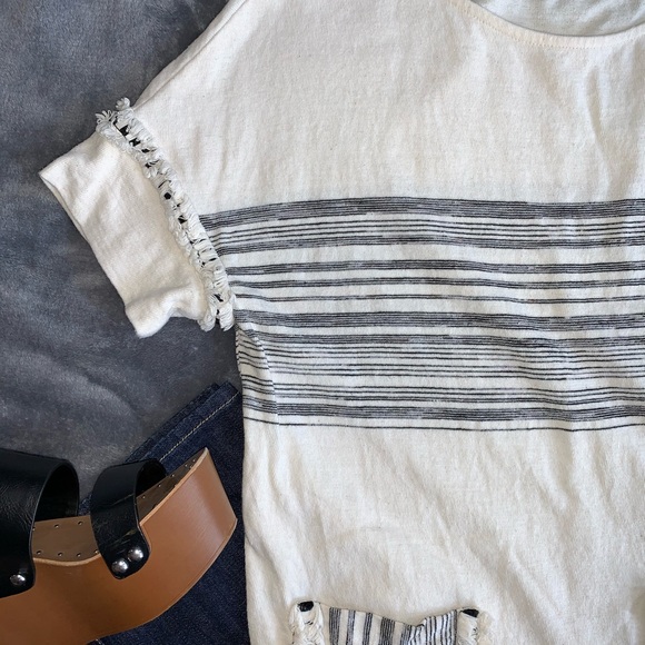 Anthropologie Eva Franco Pocket T-Shirt Tan SizeXS - Picture 11 of 15